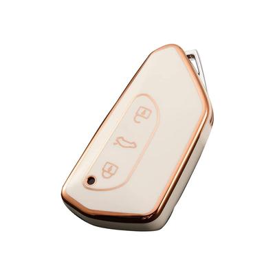 VW Schlüsseletui Weiß Weiß für Golf 8 Golf8 Mk8 Trägerlose Smart Key Abdeckung Schlüsselanhänger Abdeckung Smart Key TPU