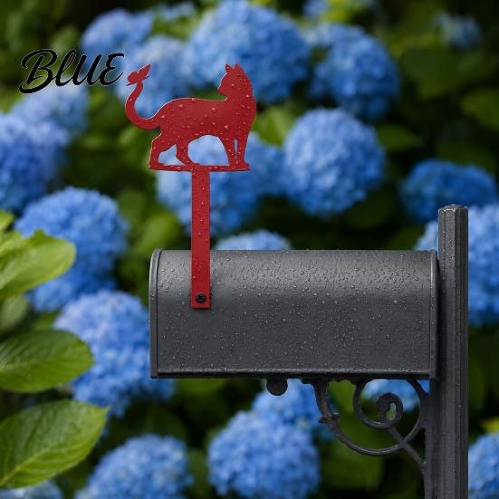 Mailbox Decoration Yard Iron Signage with Fixed Holes, Metal Cat Butterfly Decoration, Anti-rust Plate Outdoor Sign for Wood Leather Mailboxes