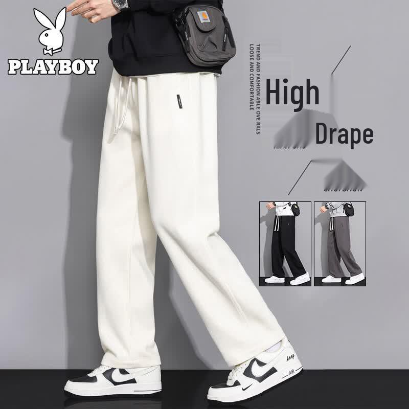 PLAYBOY Men's Loose Straight Leg Casual Sweatpants