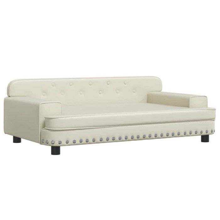 Cream Children's Sofa 90x53x30 Cm Faux Leather