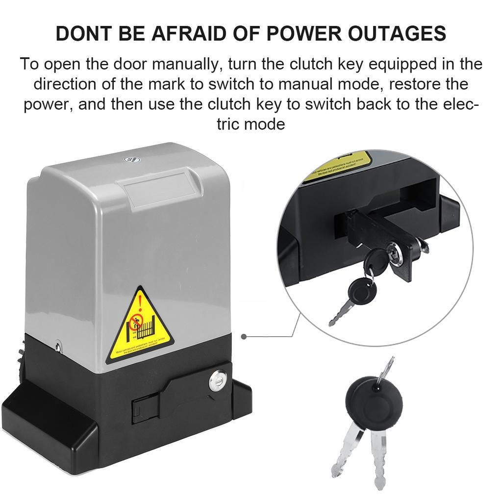 IP44 800-1600KGS 220VAC Sliding Gate Operator Opener of ACDC Motor As Door Closer Engine with Safety Sensor Wifi Controller Kit 370W