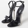 Fashion FHC 18CM Thin Metal High Heels Sandals,Women Sexy Fetish Summer Shoes,Man Cosplay Stage Show ,Ankle Strap,Black,Custom Colors