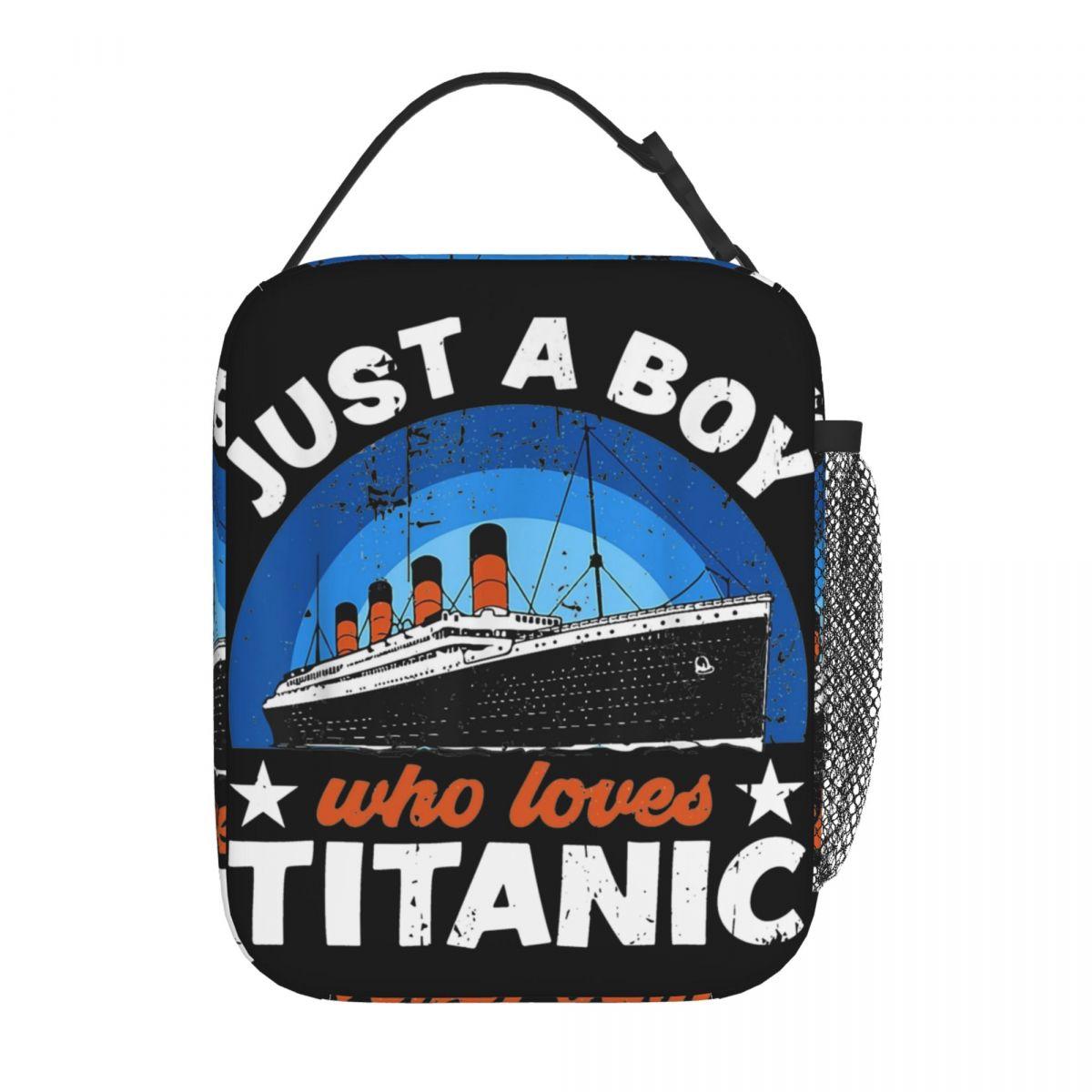 For Boys Who Just Love The RMS Titanic Insulated Lunch Bags Funny Food Bag Portable Cooler Thermal Bento Box For School Office One Size