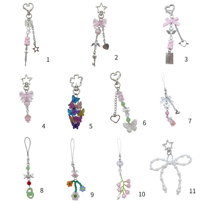 Cute and Stylish Keychain Phone Strap Trendy Keychain Phone Strap Set with Keyring and Cord Multi Functional Keychains