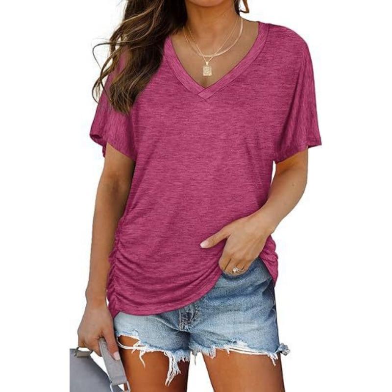 Women's Striped  T-Shirts (women’s) Printed Fashion Gradient Short Sleeved Casual V-neck T-shirt for Women