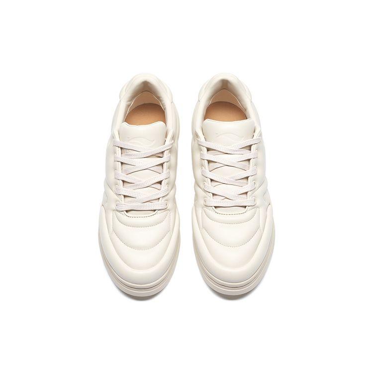 Li-Ning 1990 Wear-Resistant Non-Slip Low-Top Skate Shoes Women Sneakers Swan-White ALHS040-1