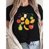 Fruits Print Crew Neck T-Shirt, Casual Short Sleeve T-Shirt For Spring & Summer, Women's Clothing