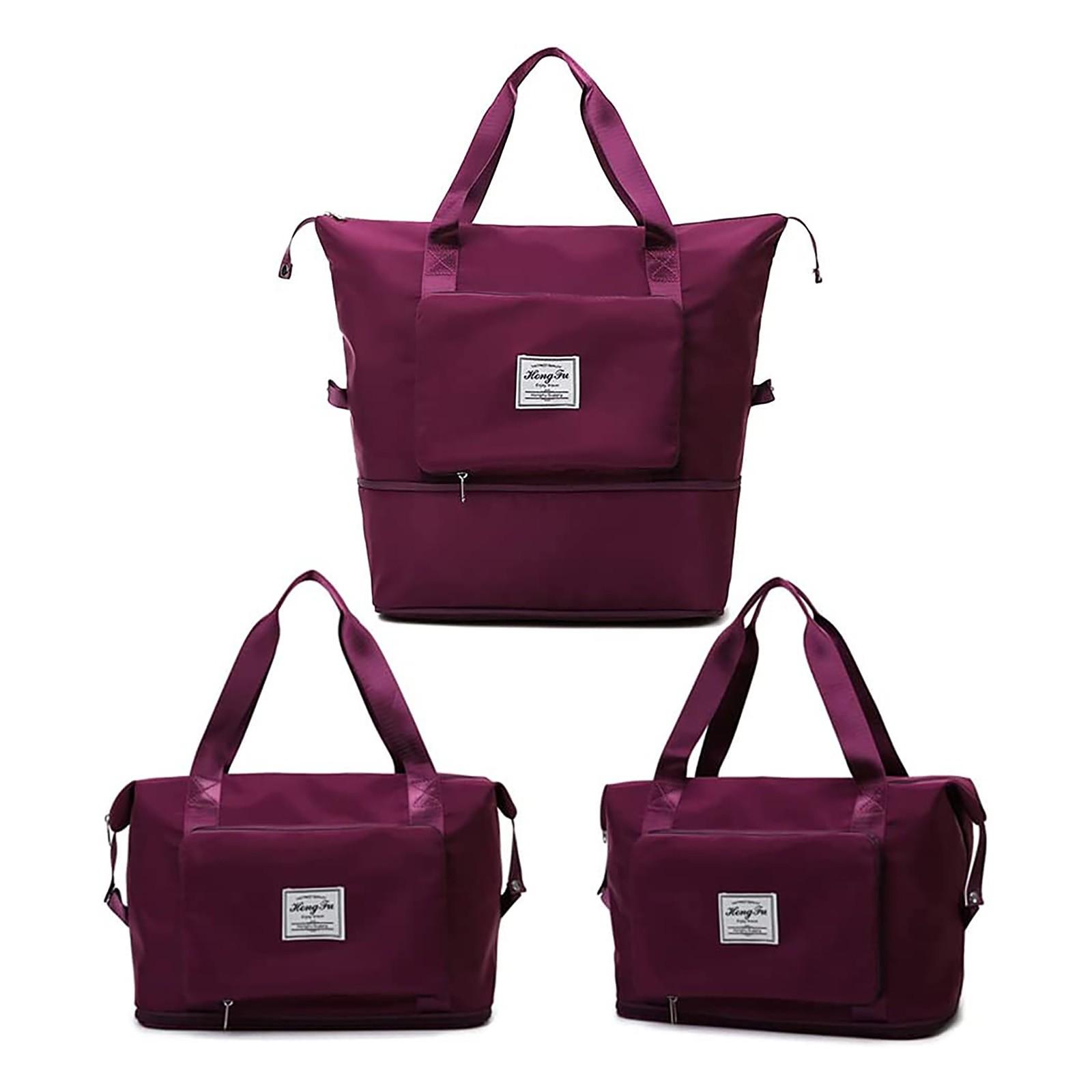 

Водонепроникна дорожня сумка з оксфордської тканини великої ємності для сухого вологого розділення One Size винний