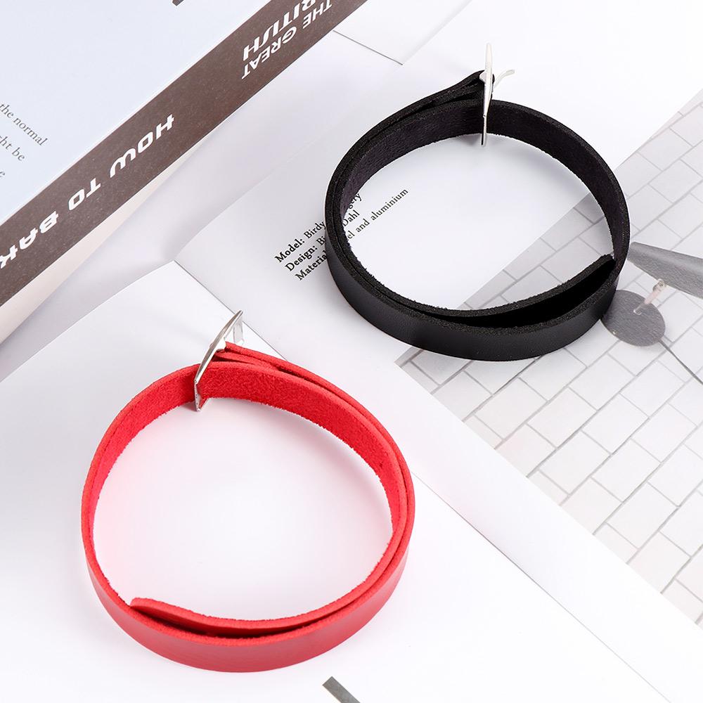 Fashion Punk Chain Necklace Collar Leather Buckle Choker Bracelet