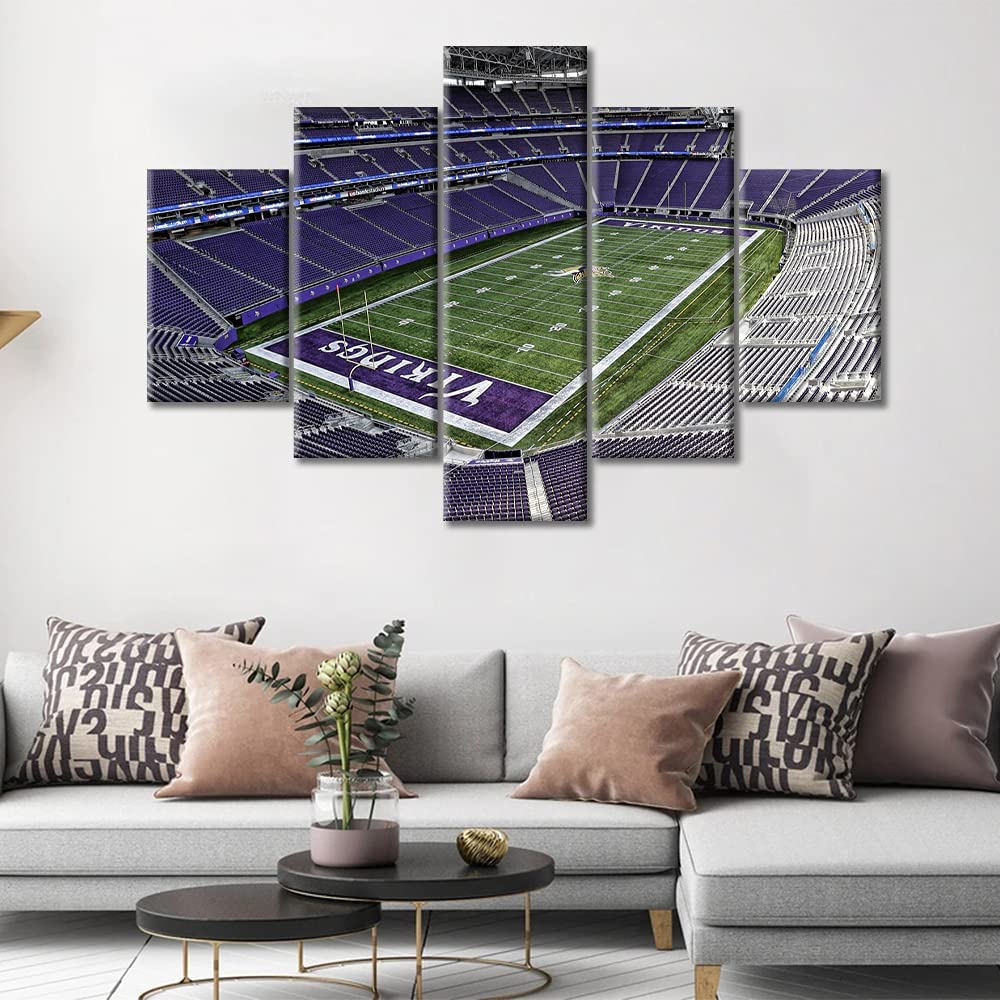 5Pcs Minnesota USA U.S. Bank Stadium Paintings Football Sports Stadium 5 Pieces Wall Art Poster HD Print Home Decor No Framed