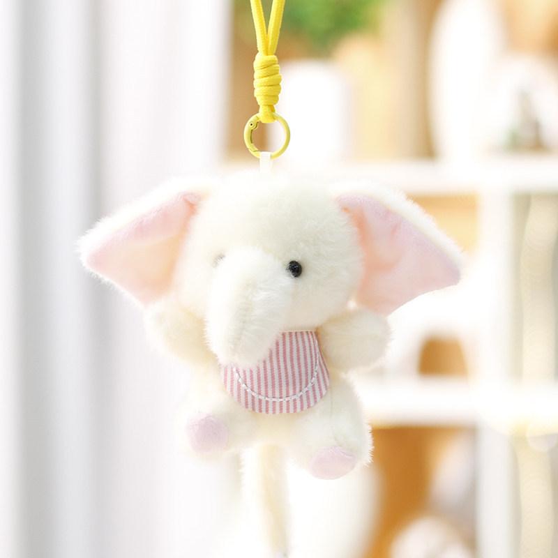 Soft Elephant Plush Doll With Keyring Kids Animal Toy For Childrens Gift