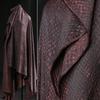 50x130cm Texture Jacquard Fabric Red Black Snakeskin Mottled Plaid Vintage Washed Design Fabric DIY Creative Clothing Material