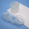 8PCS High Quality Hair Scrunchie Transparent Telephone Wire Elastic Hair Bands for Children Headwear