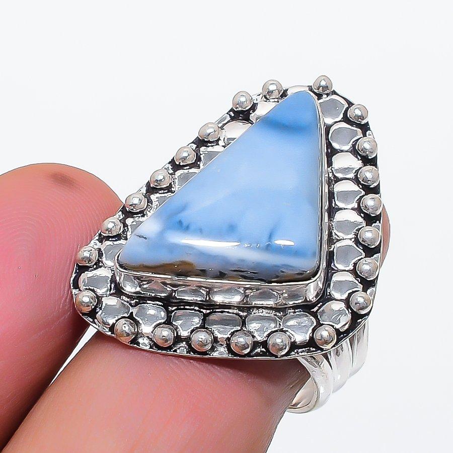 Natural Owhyee Opal Gemstone 925 Sterling Silver Jewelry Ring Size 9 B2W79