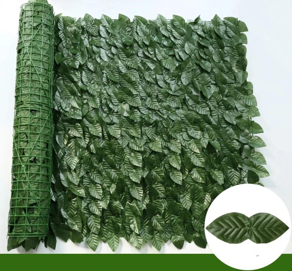 50x100cm Artificial Green Leaf Fence Panels Faux Privacy Fence Screen for Home Outdoor Garden Balcony Decoration