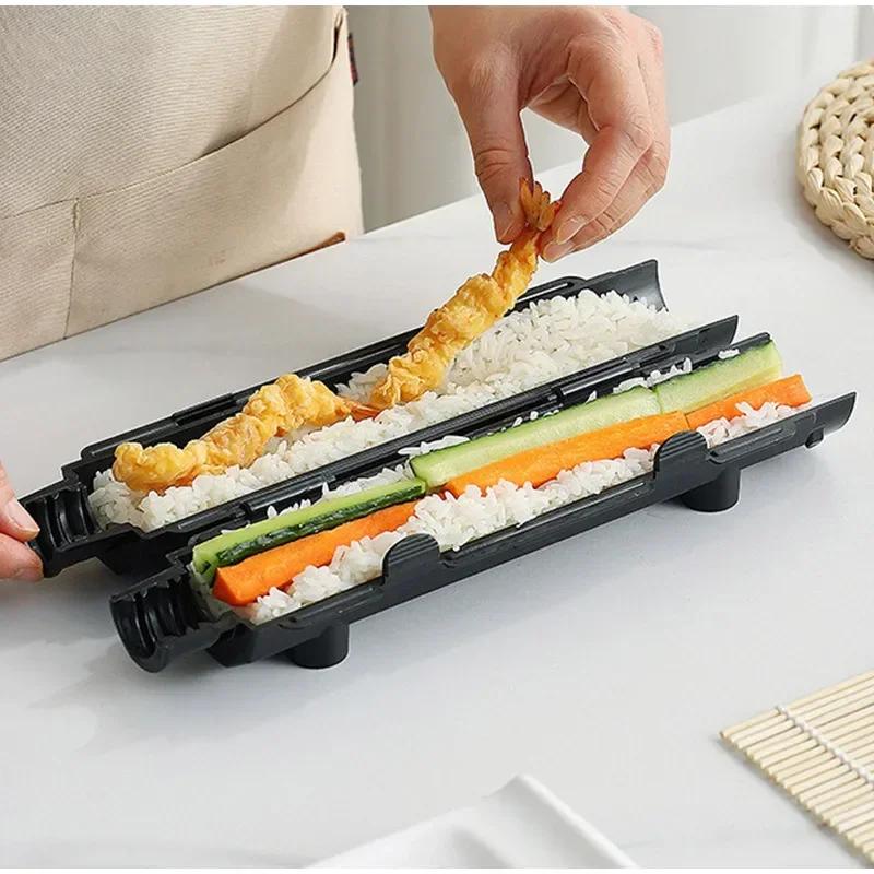 New Striped Sushi Mold DIY Quick Sushi Making Tool Set Vegetable Meat Rolling Home Kitchen Sushi Rocket Launcher Drum Rice Mold
