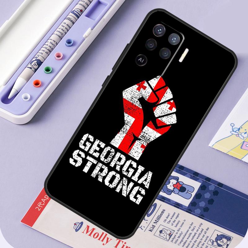 Georgia Flag For Oppo A17 A18 A94 A74 A54 A15 A38 A58 A78 A98 A40 A60 A80 A16 A76 A96 A57 A77 A5 Pro Case