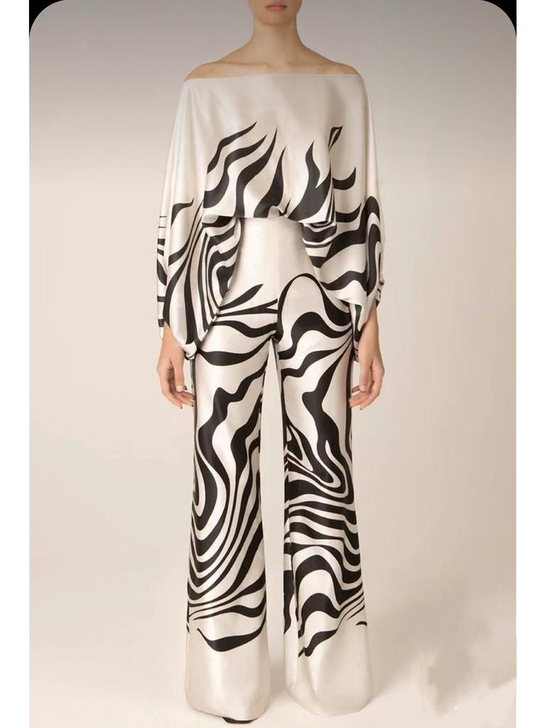 2024 Summer Women's Wide-Leg Long Pants Set - Slimming Casual Two-Piece Outfit