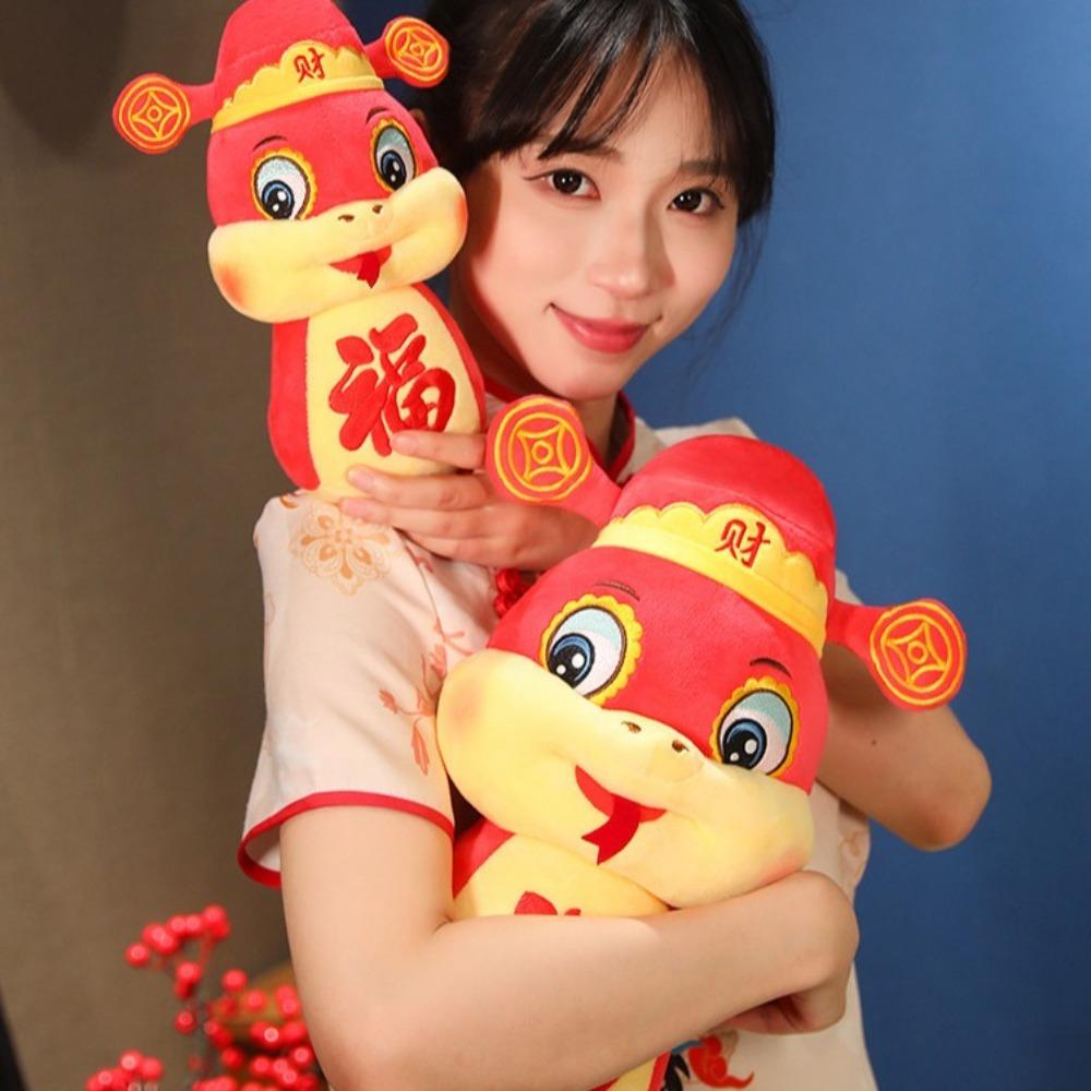 Cute 2025 Snake Year Mascot Toy Rich Snake Fortune Doll Lucky Snake Doll Plushies  Children