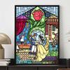 Diamond Painting Beauty and The Beast Stained Glass Artwork Cute DIY Rhinestone Mosaic Cross Stitch Kit Embroidery Gift Home Decor
