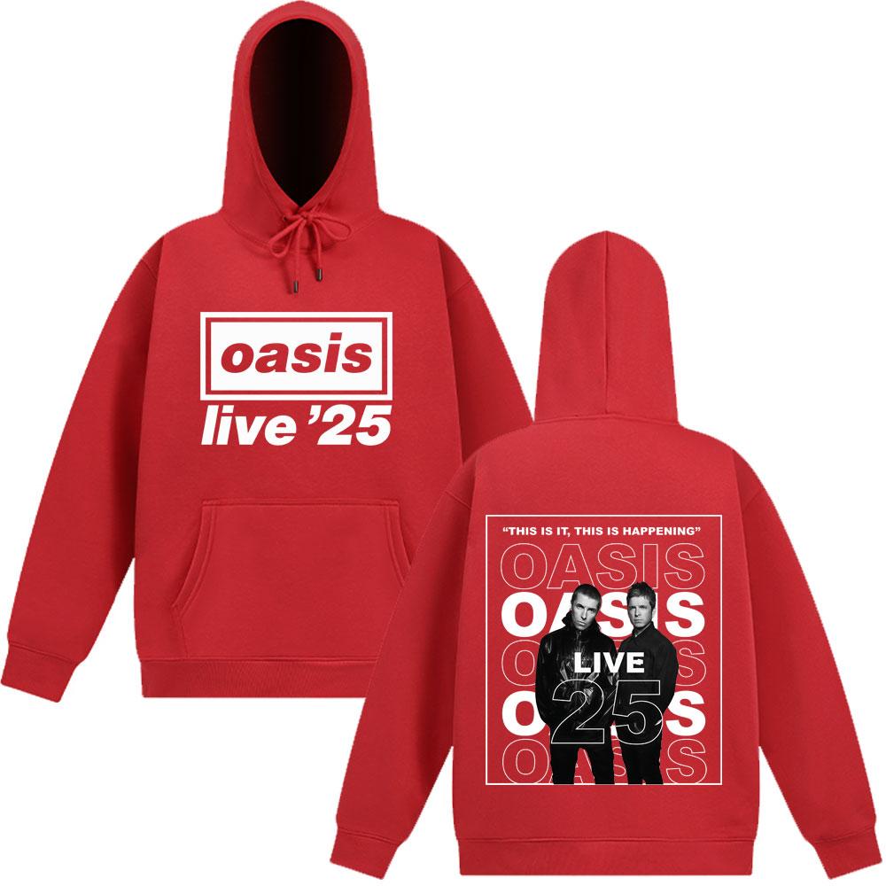Rock Band O-Oasis Live 25 Tour Hoodies Men Women Clothing Long Sleeves Hooded Sweatshirt Harajuku Thick Aesthetics Pullovers Top
