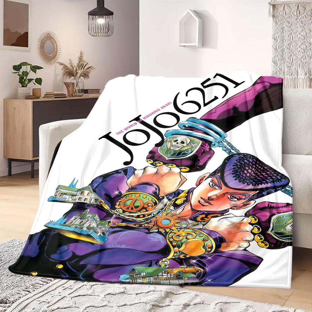 JOJO anime Flannel Blanket Warm,Comfortable,Suitable for Bedrooms,Sofas,Beds,Chairs,Picnics,Travel