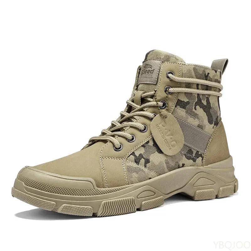 Fashion Men Boots Casual Outdoor Desert Boots Autumn Fashion Camouflage Lace-up Platform Shoes Man  Botas Masculina Zapatos Hombre