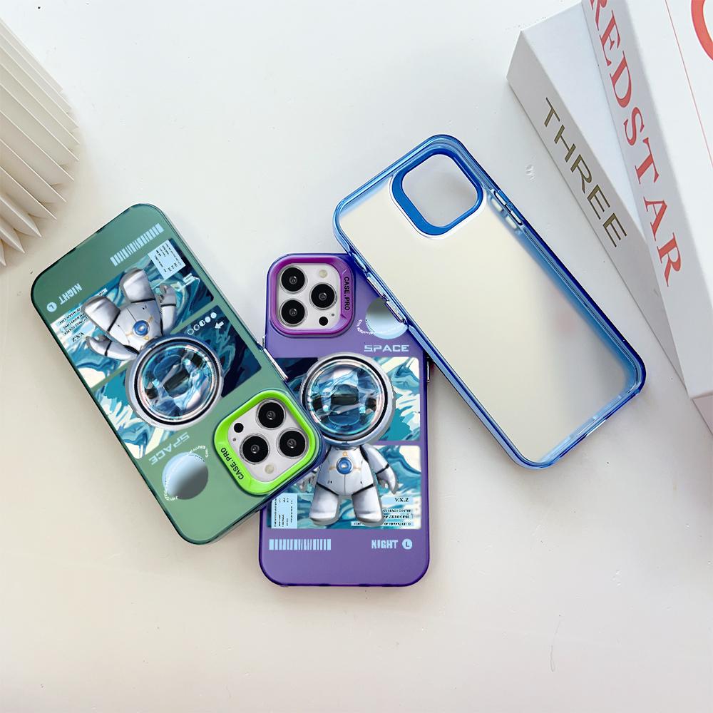 Malt mønster Fargerik Sliver Dobbeltsidig hardt skall Støtsikkert anti-fall telefondeksel for Samsung