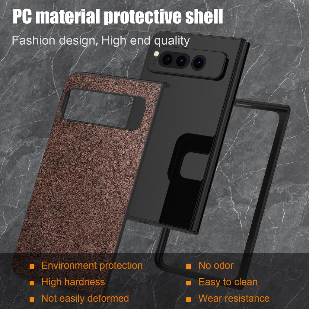 PU-Ledertasche für Google Pixel Fold 5G, schlicht im Business-Stil, Hart-PC mit PU 2-in-1-Material