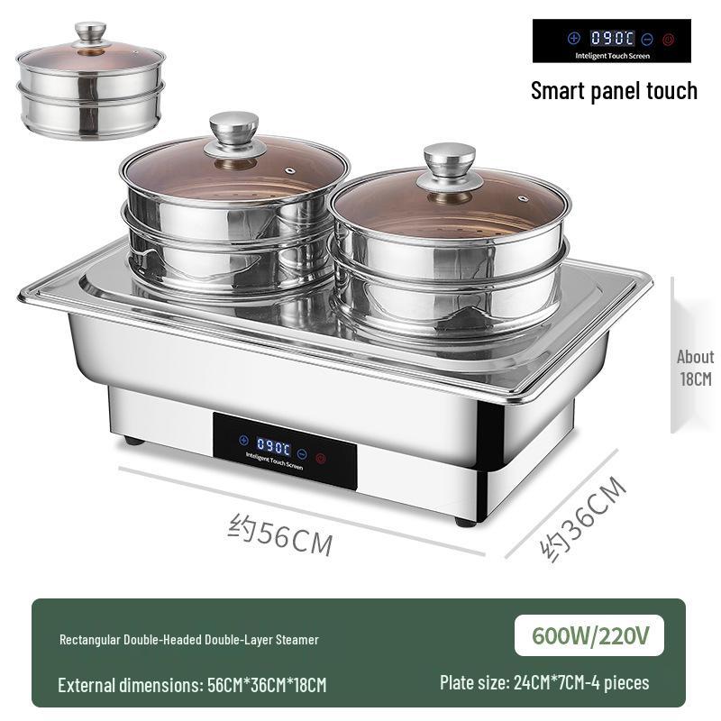 Stainless Steel Self-Serve Buffet Warmer with Transparent Flip-Top for Restaurants & Hotels