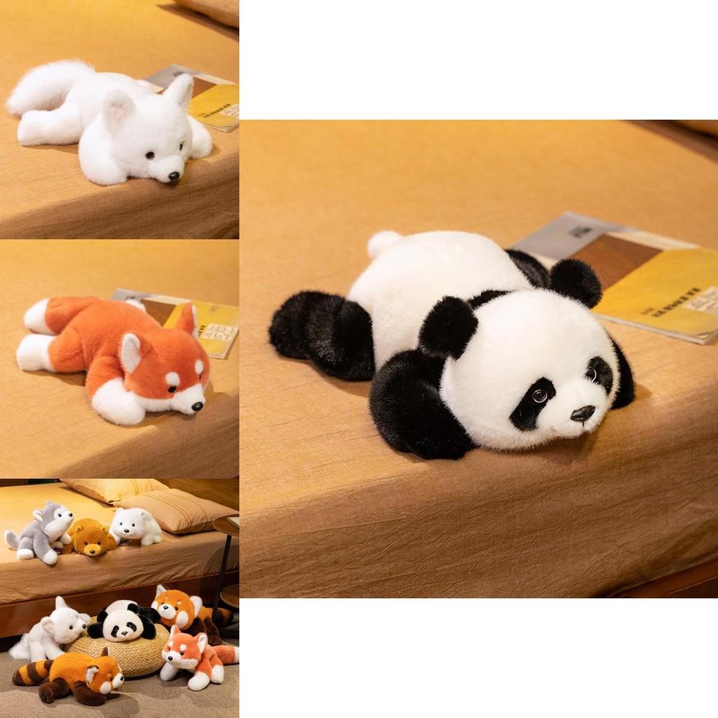 Adorable Plush Panda Toy Cute Fox Stuffed Animal Raccoon Doll Gift For Kids