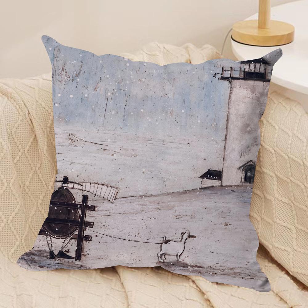 Copricuscino Retro S-Sam Toft Art Peluche Corto Setoso Cerniera Invisibile Antipolvere Federa per Cuscino da Divano per Decorazione Domestica