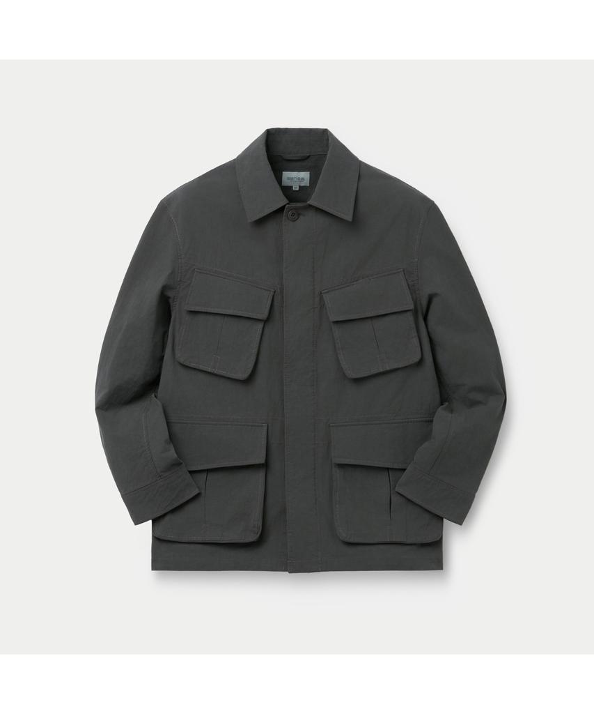 Series (Set Up) Cotton Linen Garment Washed Fatigue Oversized Jacket Sajam26531Chx