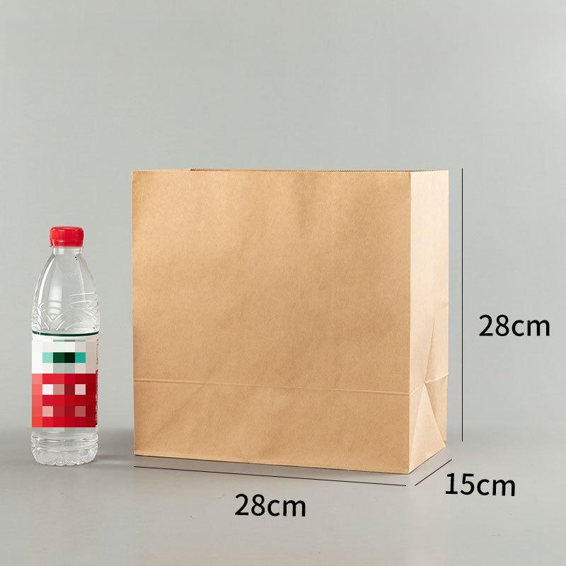 100pcs Oil Resistant Food Packaging Bag Brown Kraft Paper Coated Pockets Vegetables Fruits Bread Cookie Snack Food Toast Bread Takeaway Pouchs