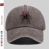 Pc Pcs Black Spider Print Trucker Cap for Men  Women  Adjustable Buckle Strap Lightweight Vintage Suitable for Dating Outd