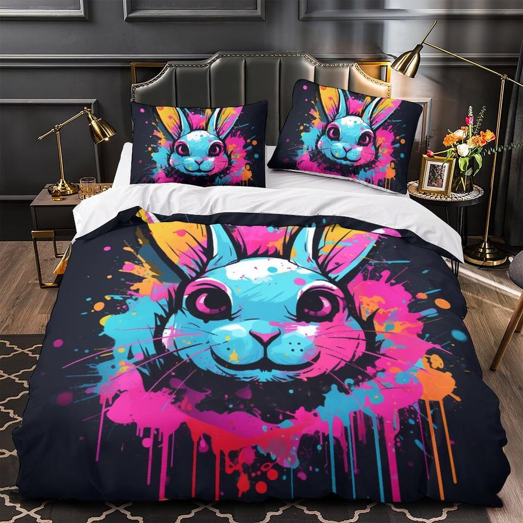 3D Lightweight and Soft Animal Bedding Set, Single Bed, Double Bed, Duvet Cover, Pillowcase, 2/3pcs, Men's Teens, Full Size Cover, Birthday Gift