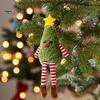 Holiday Gift Box Fillers Fluffy Christmas Hanging Ornaments, Small Wreath/Tree Plush Doll Pendant, Winter Xmas Toys for Windows Tree Decoration