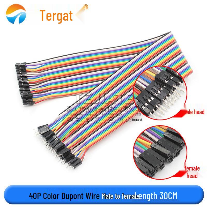 40P Color DuPont Jumper Cables - Female/Female, Male/Female, Male/Male - 10/15/20/30/40CM Lengths