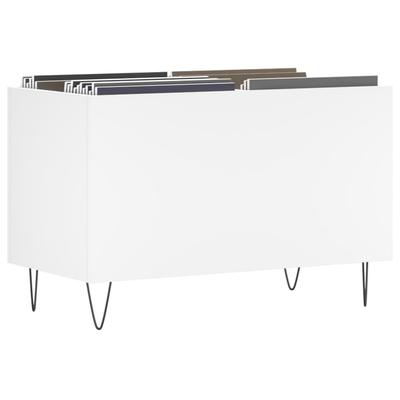 White Record Cabinet 74.5 X 38 X 48 Cm Engineered Wood
