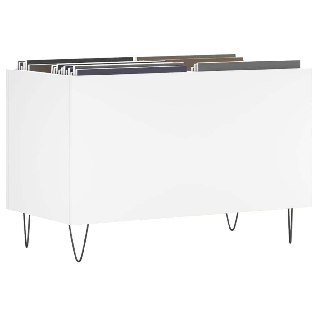 White Record Cabinet 74.5 x 38 x 48 cm Engineered Wood