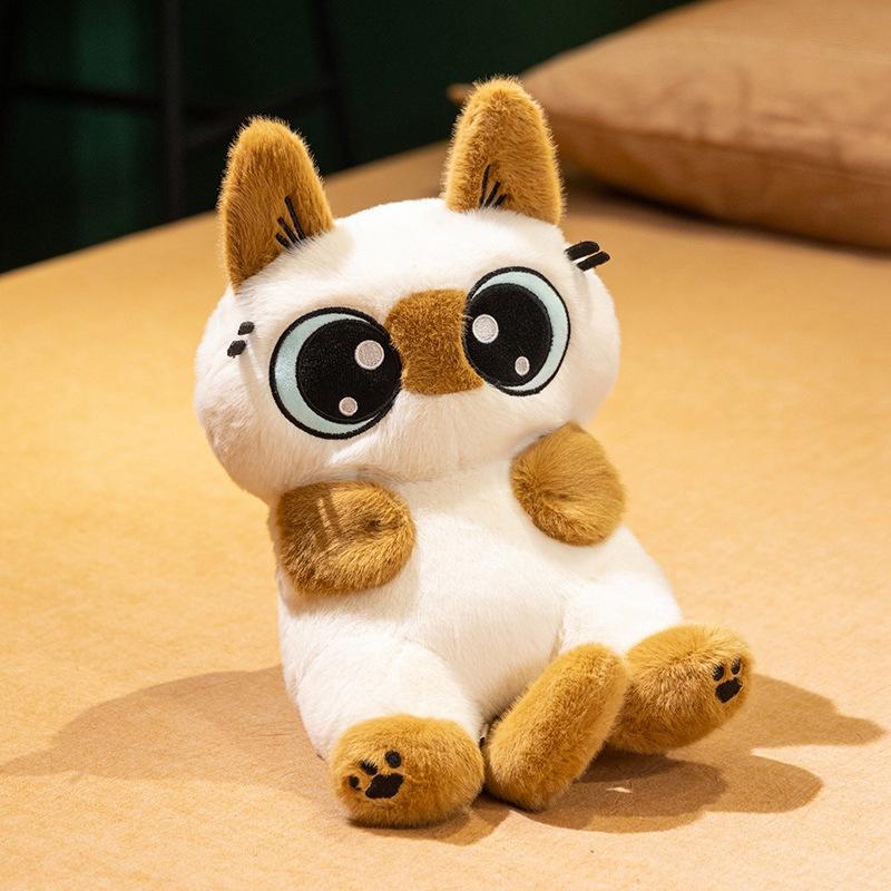 

Милая милая кукла сиамского котенка, плюшевая игрушка, кукла-котенок, компания для детского сада, успокаивающая кукла для малыша 33cm（0.45kg）