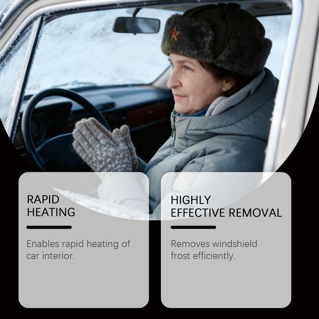 Hikmarion Car Mounted Heater/ Dual Function Defroster Defogger Fast Heating Auto Windshield Frost