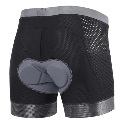 Gepolsterte Radshorts für Herren Hohe Elastizität Schnelltrocknend Atmungsaktiv Silikonpolster Radhosen Schwarz mit schwarzer Linie Asien