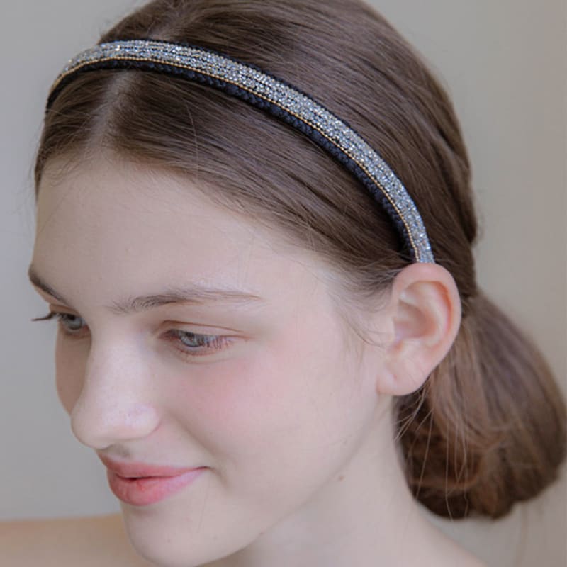 Jean Paul Clarisse Crystal Black Lace Hairband JP-22-178HB