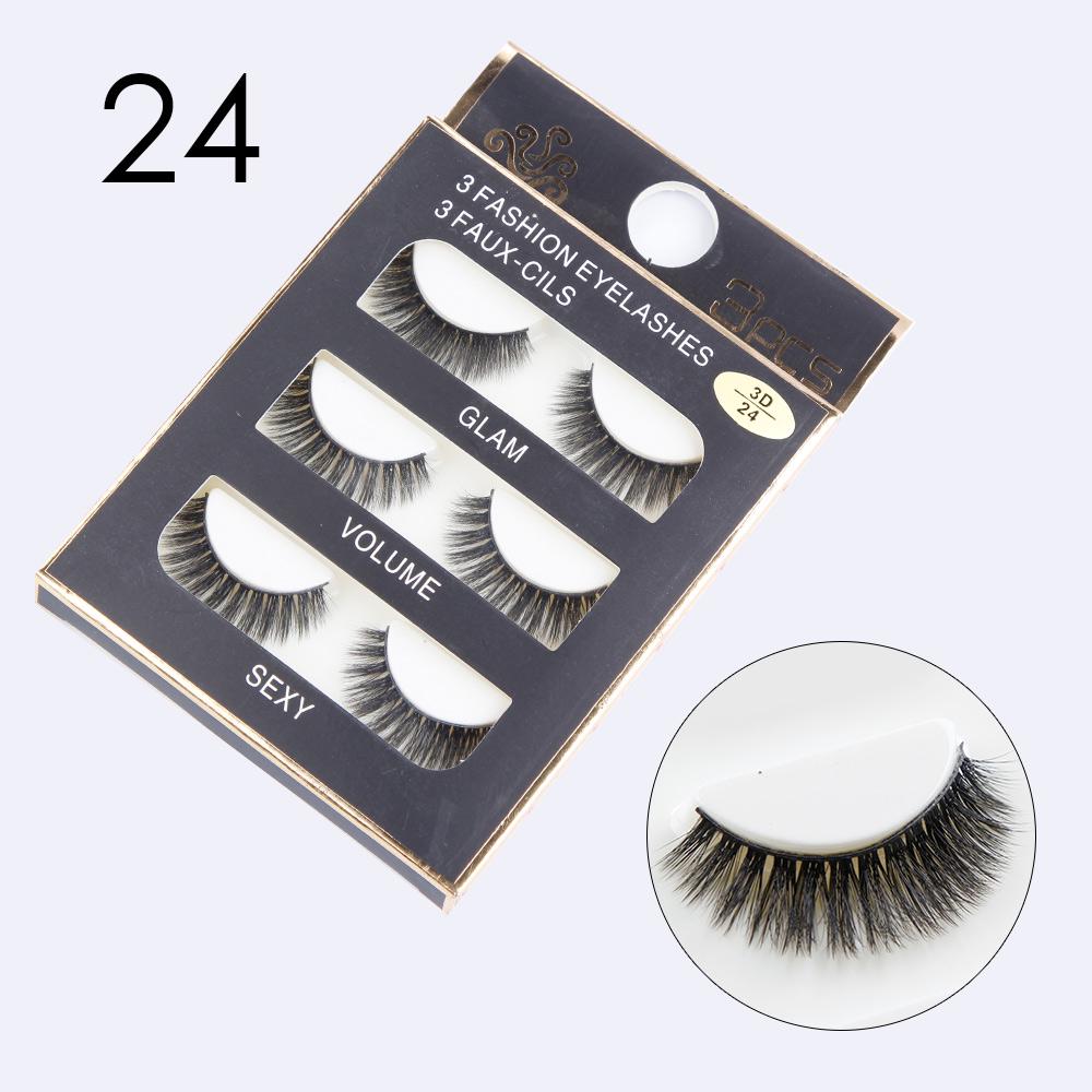 3Pairs Natural False Eyelashes 3D Mink Lashes Eyelash Extension Makeup False Lashes Kit
