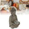Buddha Statue Harz Buddha Skulptur mit Lampe für Außengartendekoration Heimornament