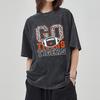 Go Tigers Letter Print Women T-Shirt Wash Oversized Unisex Couple Short Sleeve Street Hip Hop Top Sweetheart Y2k Tees