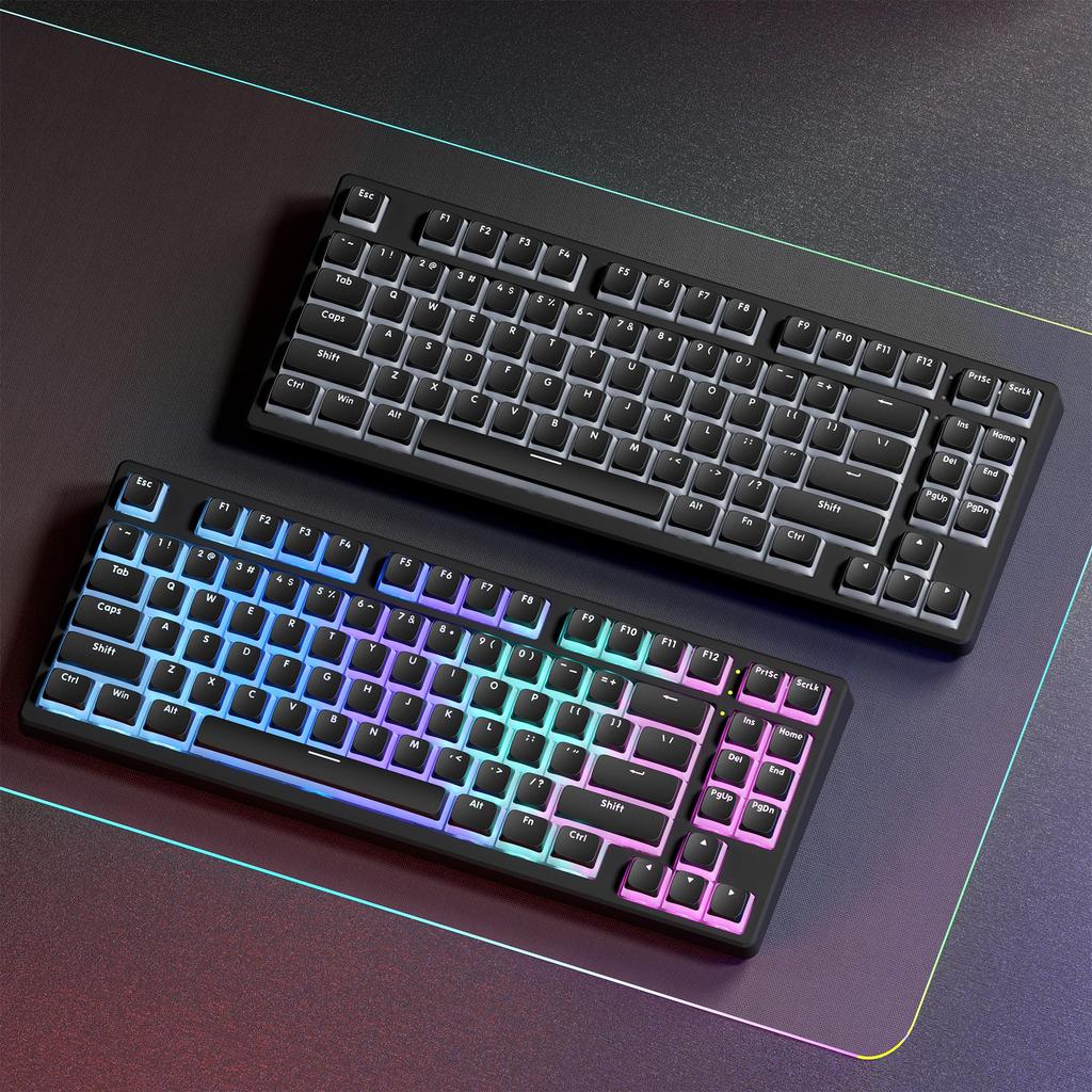 XVX Pudding Keycaps 117 Keys XDA Profile Translucent PBT Keycap Set Onyx Black Keycaps for Mechanical Keyboards with Cherry - Shine-Through