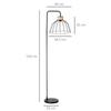 Floor Lamp Elegant Design Metal Standing Lamp with Rattan Decoration Ideal for Home Office Restaurant and Café 44 x 34 x 154 cm Black