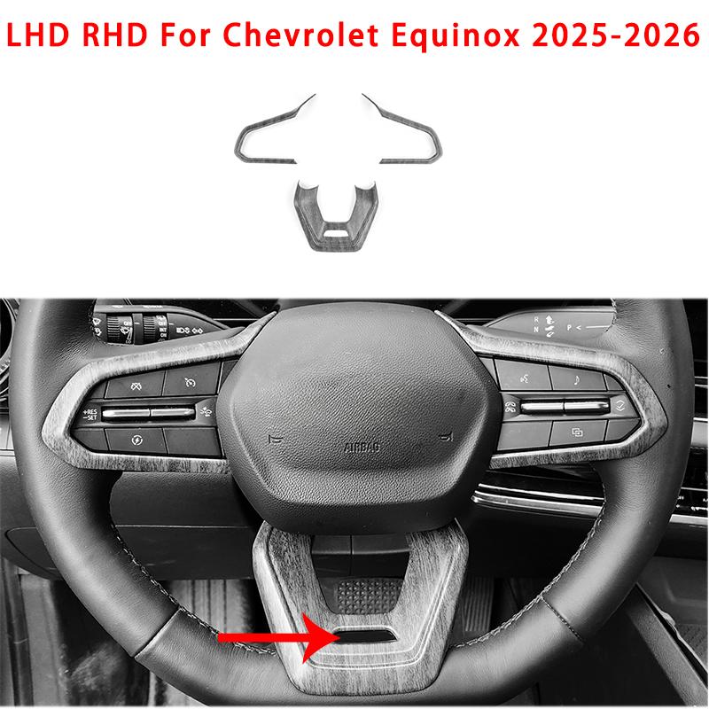 Car Interior Accessories RS Model Steering Wheel Button Cover Frame ABS Plastic For Chevrolet Equinox 2025-2026 Left-hand Drive